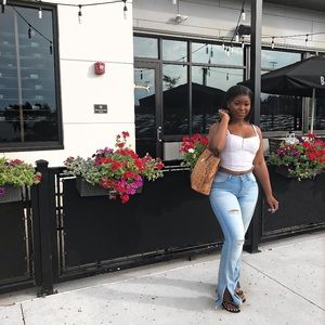 Flare distressed jeans